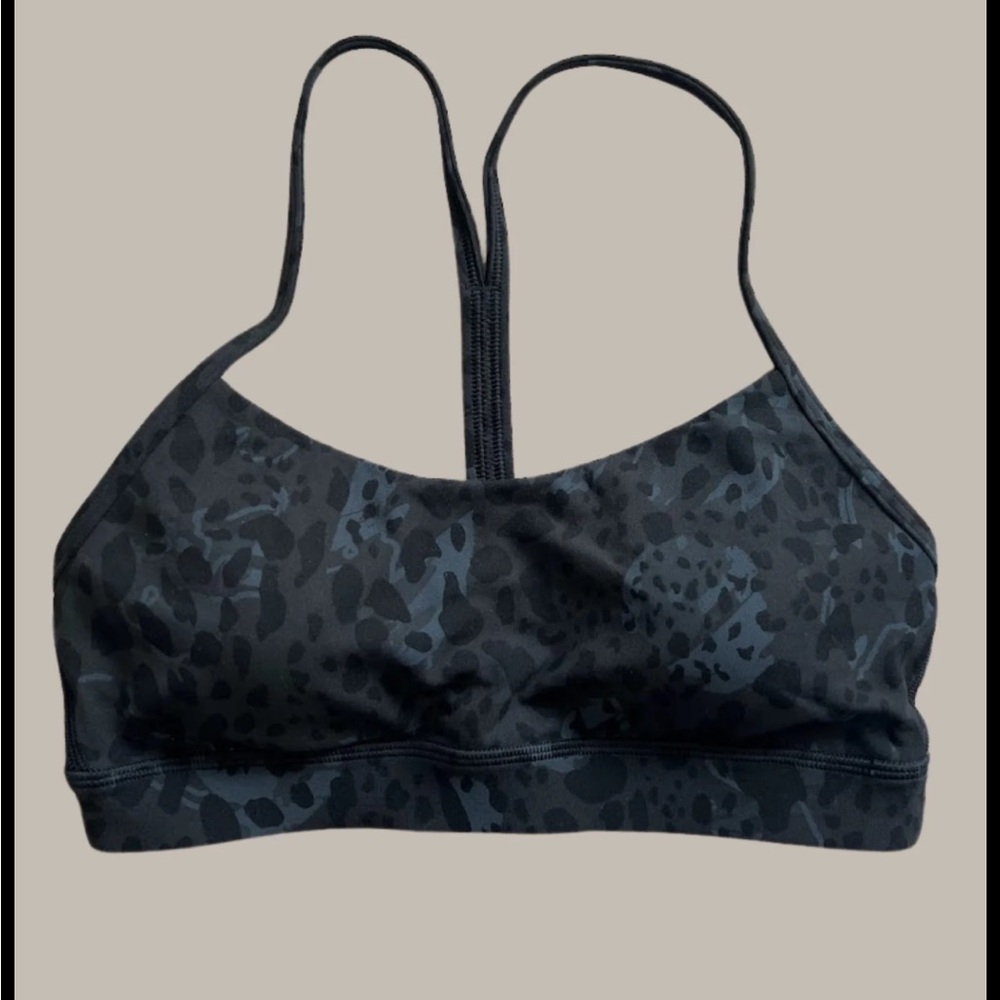 Lululemon Flow Y Nulu Bra Light Support Cheetah Camo Deep Coal Multi 6